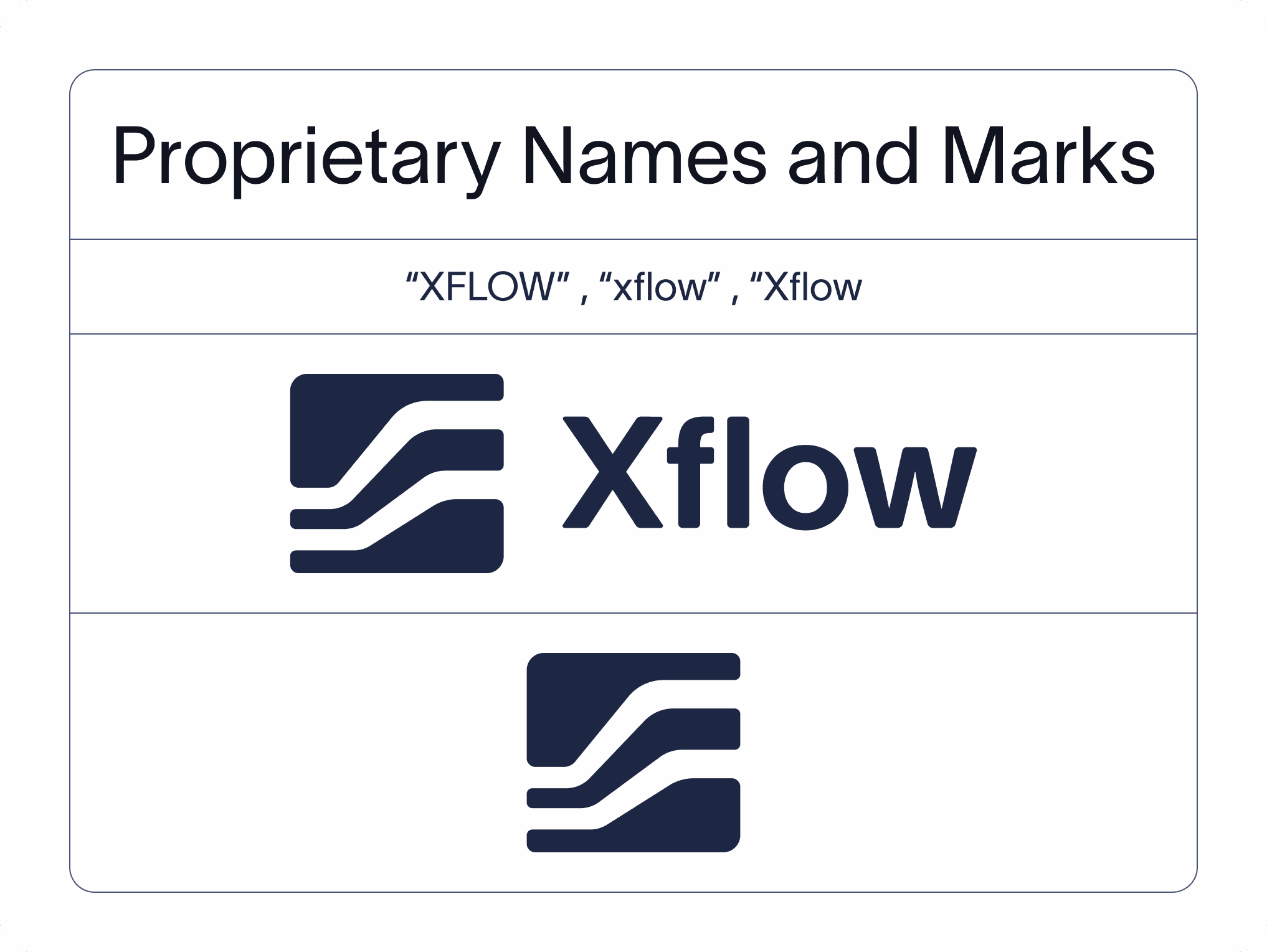 Xflow Trademarks and Proprietory Names